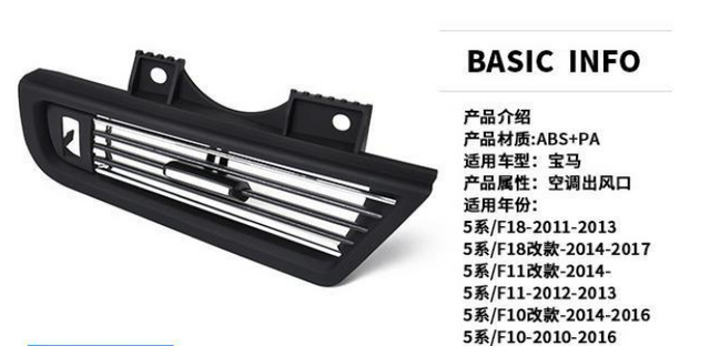 مخرج الهواء لمكيف هواء السيارات ، لوحة أجهزة السيارات ، اللوح الكهربائي ، مخرج البلاستيك ، مكيف هواء الرياح للسيارات ، المركبات ، الشاحنة ، BMW 5 Series